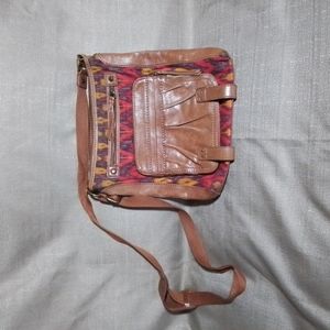 The Sak Crossbody Purse Red Brown Yellow